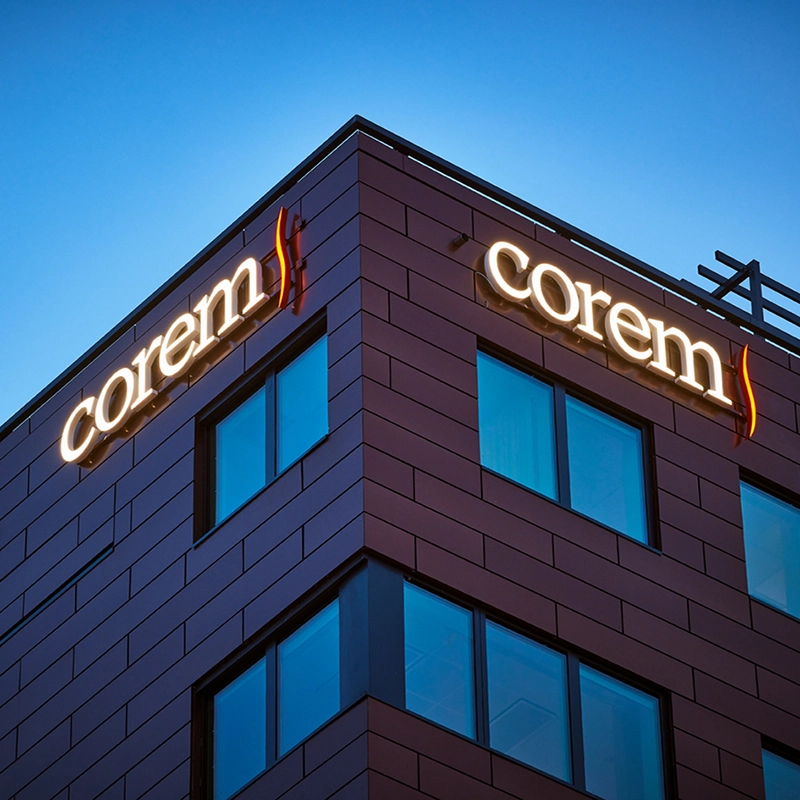 led skyltar för corem