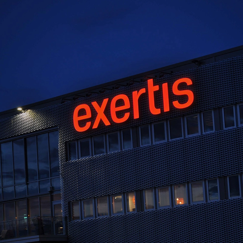 exteris företags ledskylt