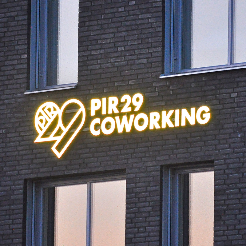 co-working led skyltar